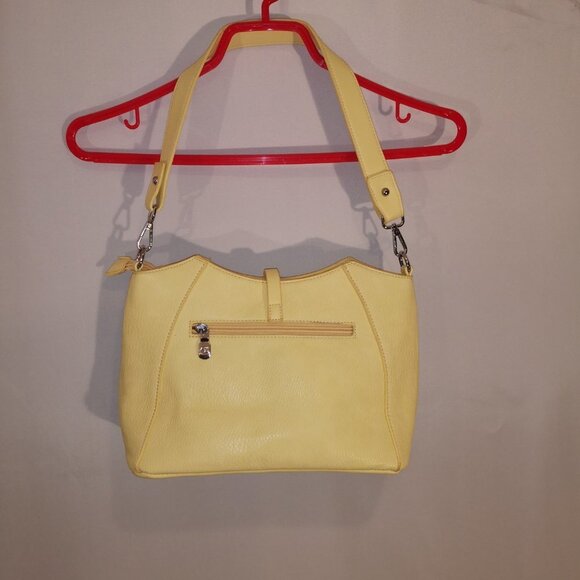Blush Ladies Man Made Materials Yellow Zipper Closure Handbag / Shoulder Bag - Picture 2 of 7